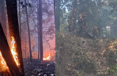 धधक रहे जंगल…लैंसडौन में छावनी तक पहुंची आग, सेना के जवानों ने संभाला मोर्चा