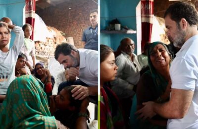 हाथरस सत्संग हादसे में मारे गए लोगों के पर‍िजनों से म‍िले राहुल गांधी, द‍िया मदद का भरोसा