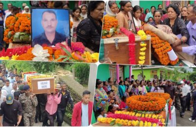 जवान संतोष कुमार पंचतत्व में विलीन, दिवाली पर आने का किया था वादा, तिरंगे में लिपटे पहुंचे घर