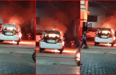 हरिद्वार: खड़ी कार में अचानक आग लग गई, दमकल टीम ने आग पर काबू पाया