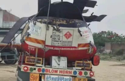 वेल्डिंग के दौरान टैंकर का पिछला टैंक तेज धमाके से ब्लास्ट, हेल्पर की दर्दनाक मौत