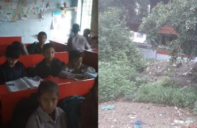 देहरादून का स्कूल जर्जर हालत में, छत से झड़ रहा प्लास्टर, दीवारों और नींव में दरारें