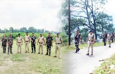 नेपाल देश में मौजूदा हालात को देखते हुए, अंतराष्ट्रीय सीमा पर पुलिस और एस एस बी द्वारा संयुक्त रूप से सघन चैकिंग अभियान जारी