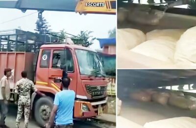 ट्रक में बॉडी के नीचे मिला सीक्रेट चेंबर, भरा था 50 लाख का गांजा