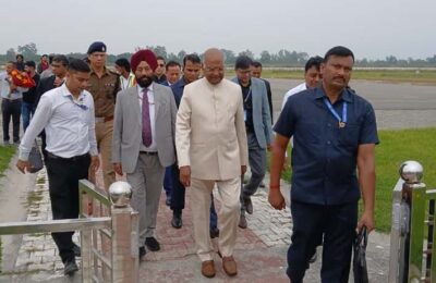 पंतनगर कृषि विश्विद्यालय के बाद कैंची धाम को रवाना हुए, पूर्व राष्ट्रपति रामनाथ कोविंद