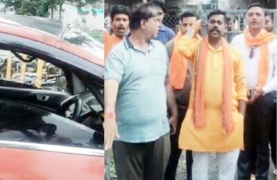 कार में ले जाया जा रहा गाय का कटा सिर और मांस, बजरंग दल ने पकड़ा