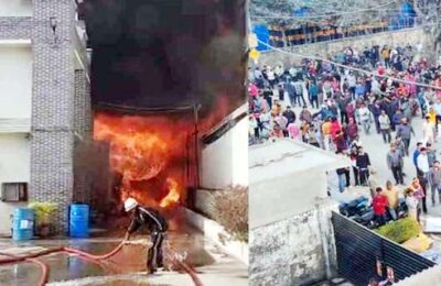 परफ्यूम फैक्ट्री में लगी आग, सिलिंडरों की आवाज से गूंजा सेलाकुई