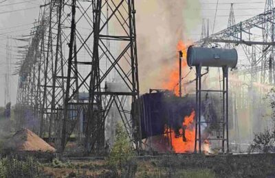 बिलासपुर: सब स्टेशन में लगी भीषण आग, लपटें और धुएं का गुब्बार दूर-दूर तक फैला